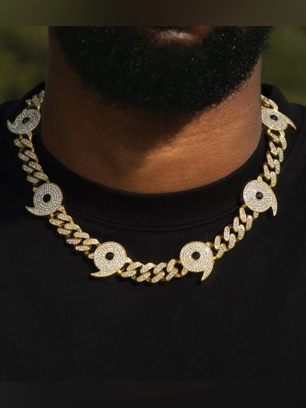 Gold Pavé Fish Link Necklace - Women Jewelry